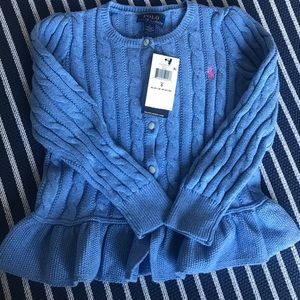 Ralph Lauren Kid’s Peplum Cardigan Sweater